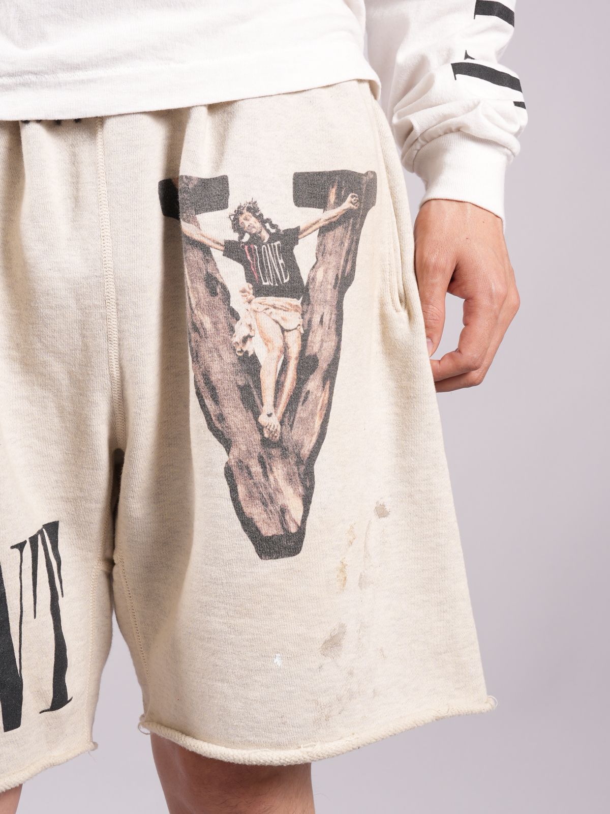 ラスト1点 / SM-S22-0000-071/SWEAT SHORTS/VLONE/GREY スウェットショーツ  (グレー)
