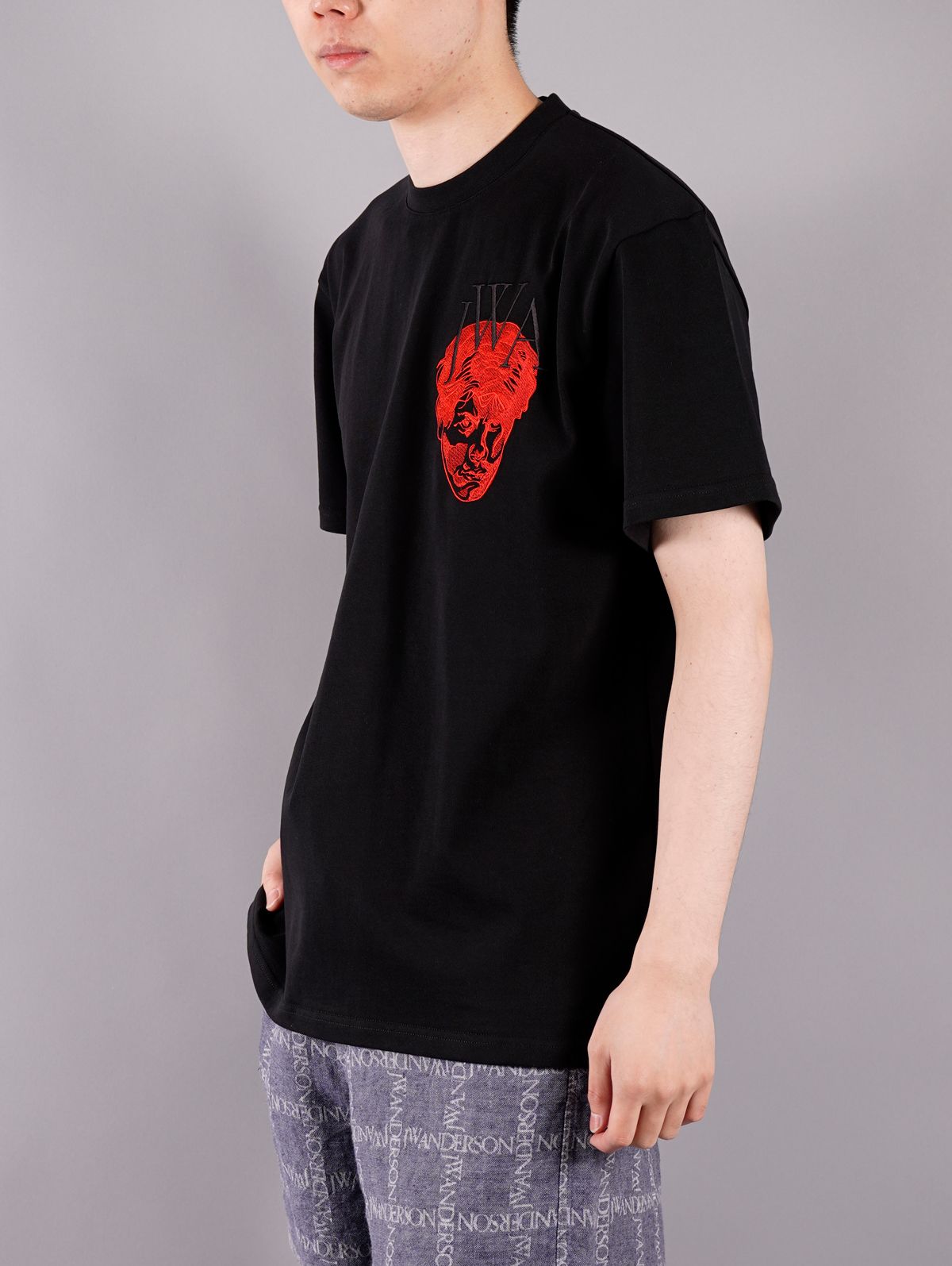 jw anderson ジェイダブリューアンダーソン ポロシャツ Tシ JW ANDERSON - EMBROIDERED FACE JWA T-SHIRT / エンボロイ