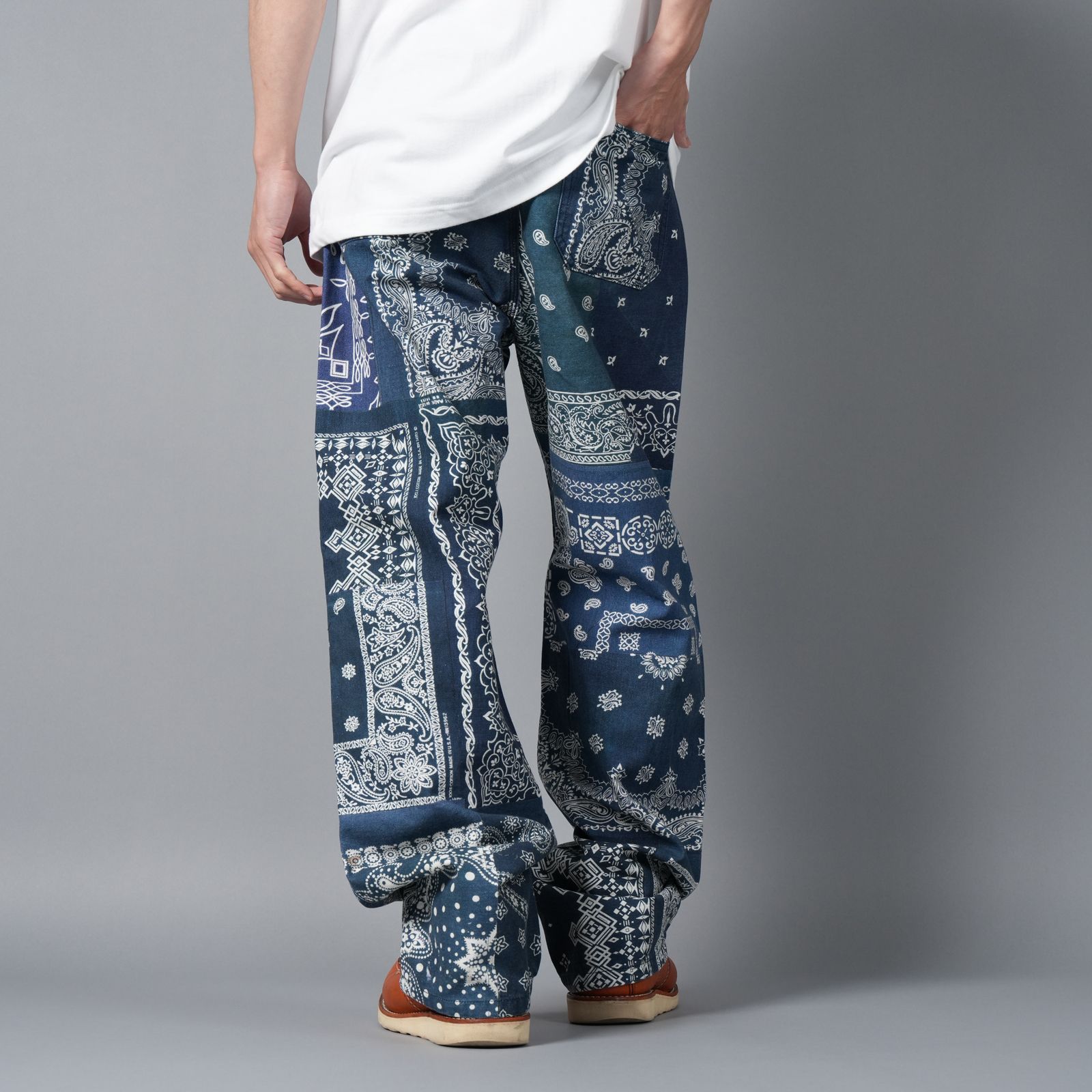 【ラスト1点】Bandana pants / バンダナパンツ (ブルー/グリーン)