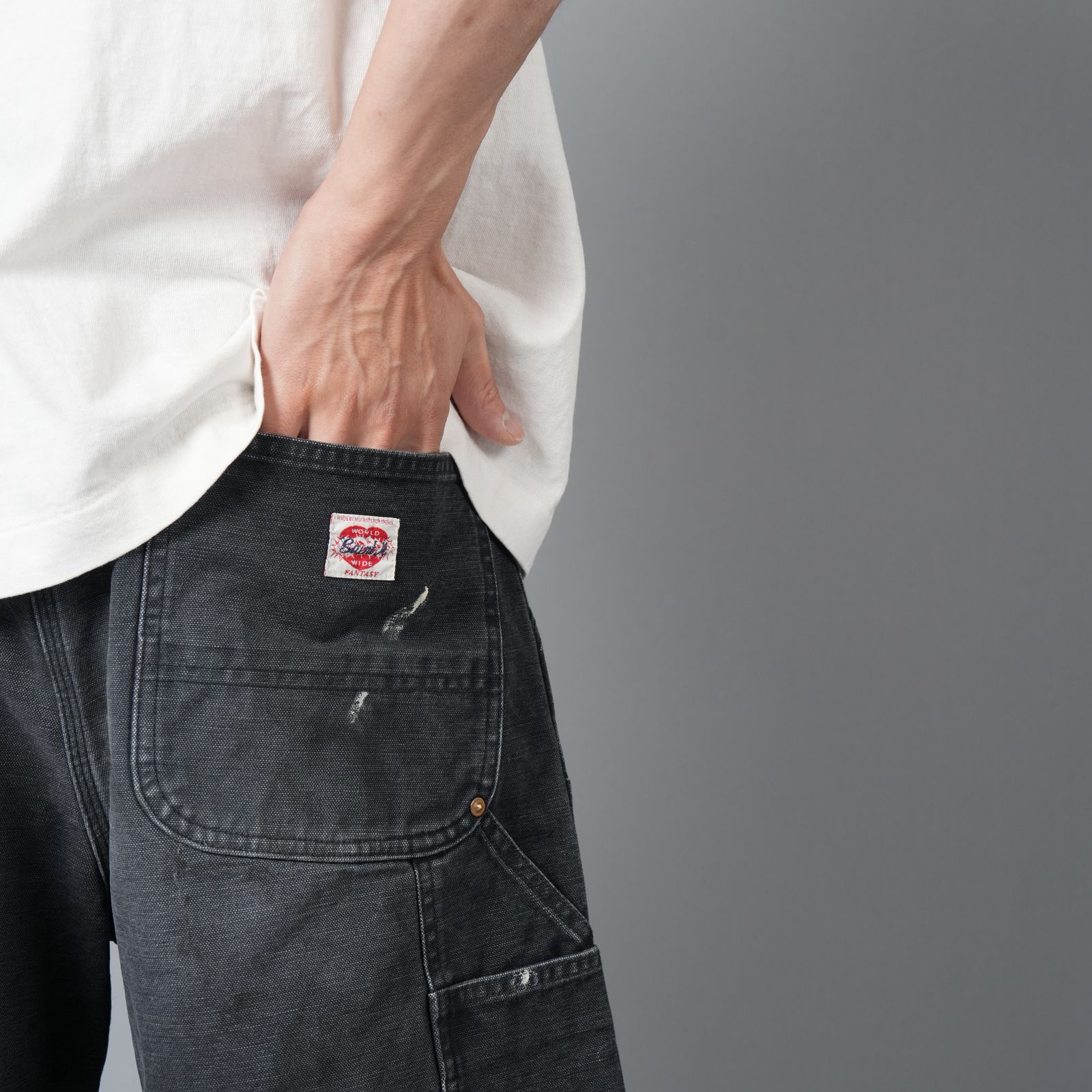 SM-HR8-0000-071 / DOUBLE KNEE SHORTS / BLACK / ダブルニーショーツ (ブラック)
