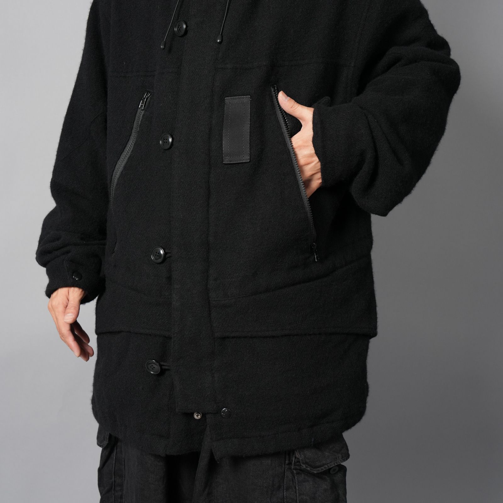 Felted Wool Coat / フェルテッド ウールコート (ブラック)