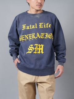 SM-YS8-0000-029 / CRW SWEAT/ FATAL LIFE / NVY / クルーネックスウェット  (ネイビー)