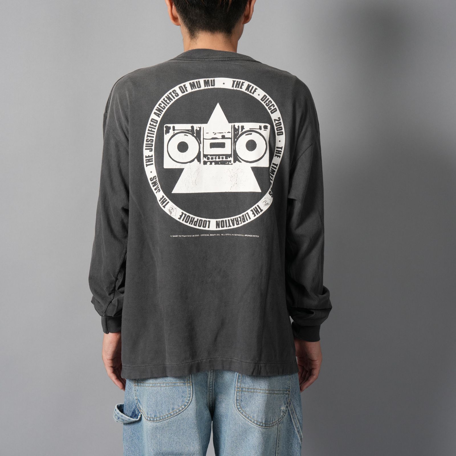 【ラスト1点】【コラボ】SM-HR1-0000-C03 / KLF  / LS TEE / WHITE KLF / BLACK / ロンT・カットソー (ブラック)