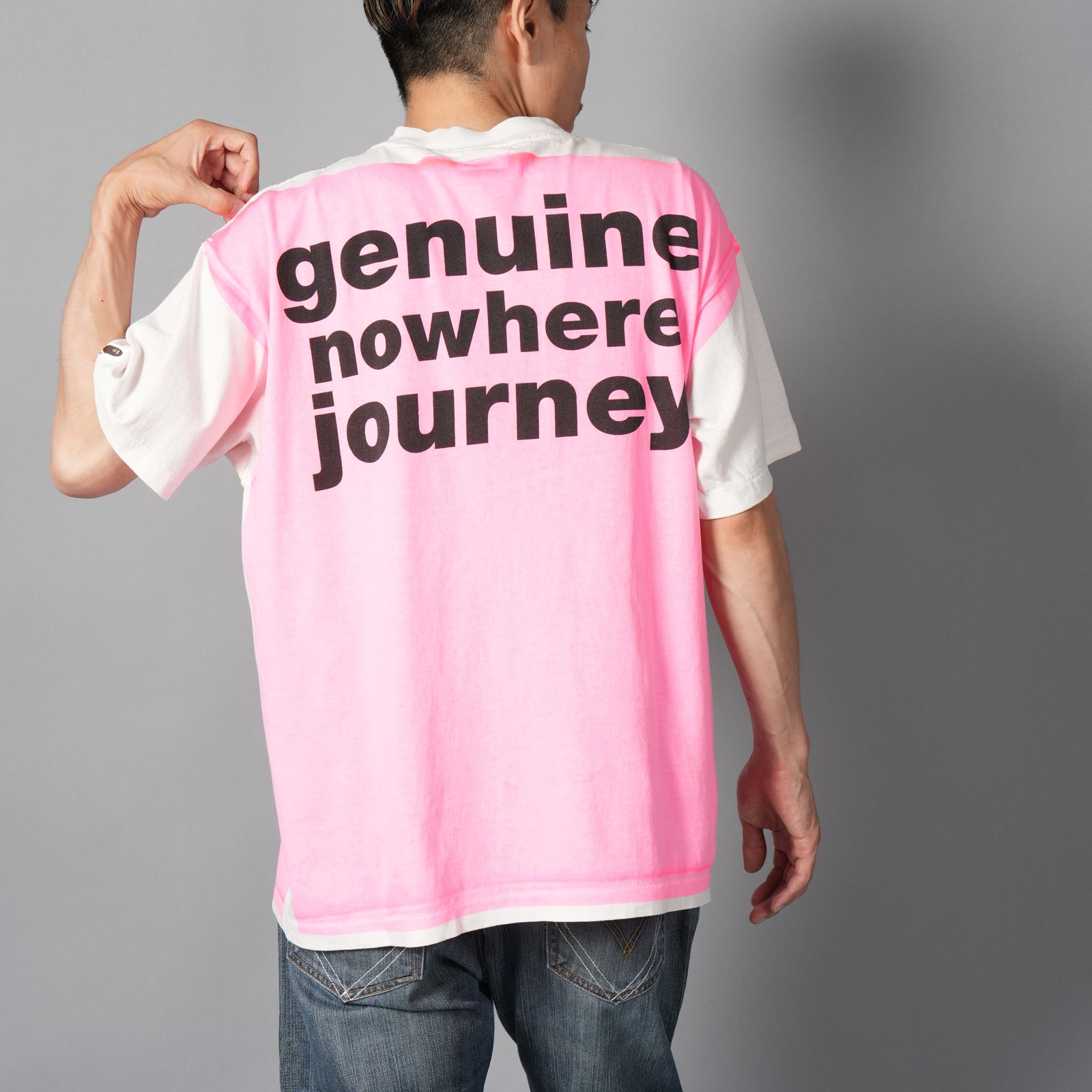 【残りわずか】【コラボ】SM-HR1-0000-C33 / BAPE_SS TEE / HANDPRINT / Tシャツ (ホワイト/ピンク)