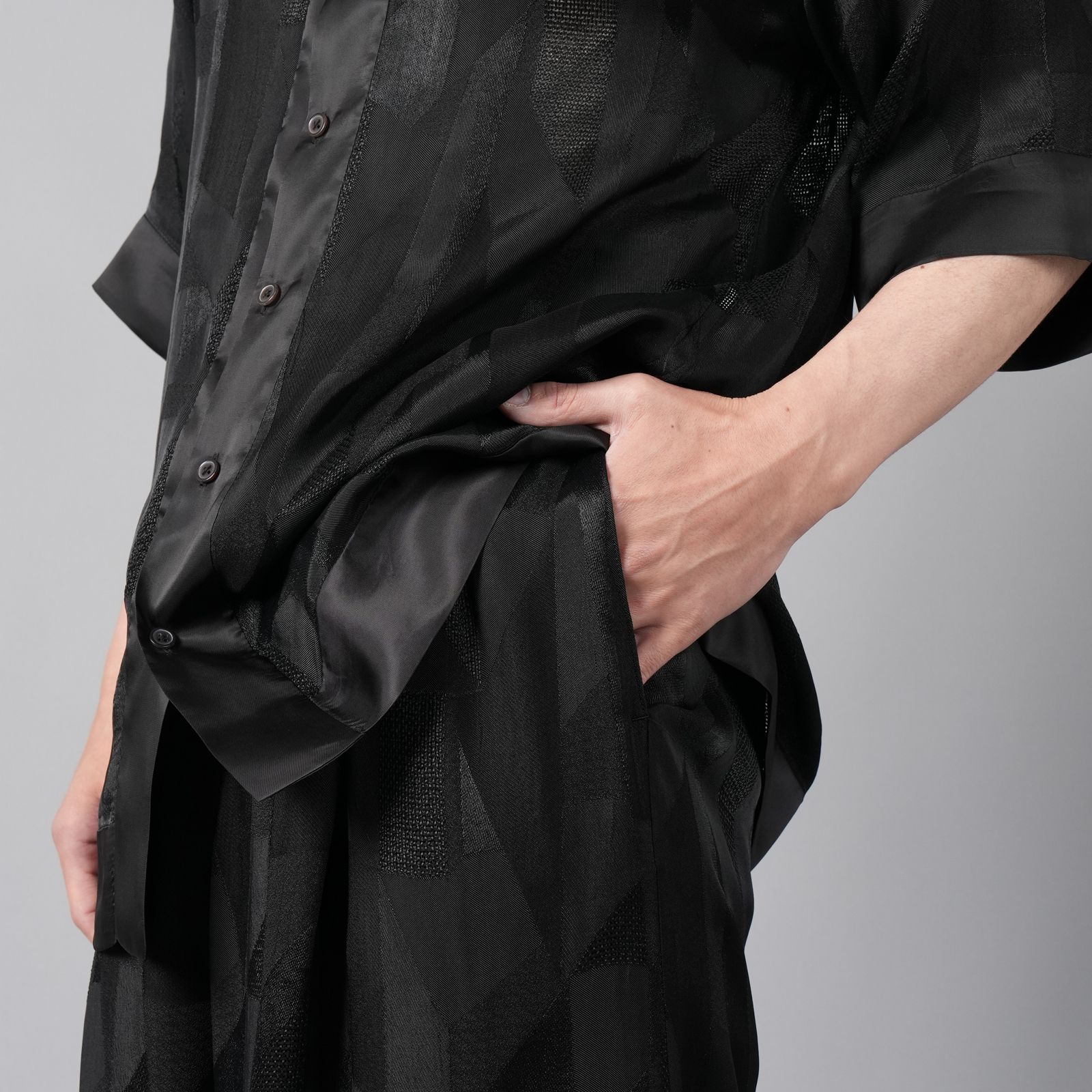 【ラスト1点】RAYON CUPRA TROUSERS / レーヨン キュプラ トラウザーズ (ブラック)