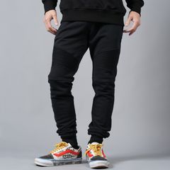 【ラスト1点】RIBBED BALMAIN FLOCK SWEATPANTS / リベッド バルマン フロック スウェットパンツ (ブラック)