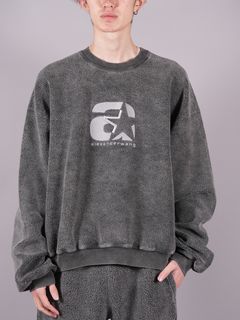 CLASSIC CREW NECK SWEATSHIRT WITH SPORTY LOGO / クルーネックスウェット 【パイル素材】【ユニセックス】 (チャコール)