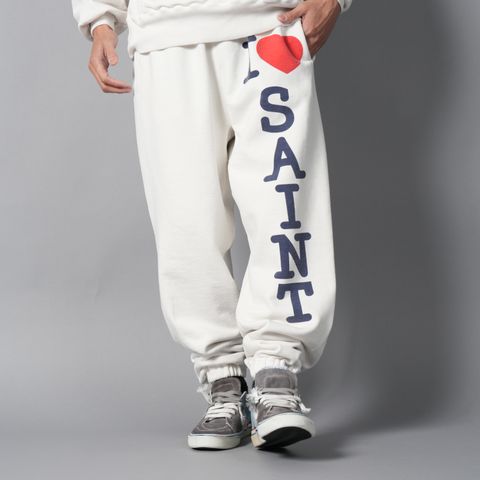 【残りわずか】SM-MK8-0000-063 / SWEAT PANTS / I LOVE SAINT / WHITE / スウェットパンツ (ホワイト)
