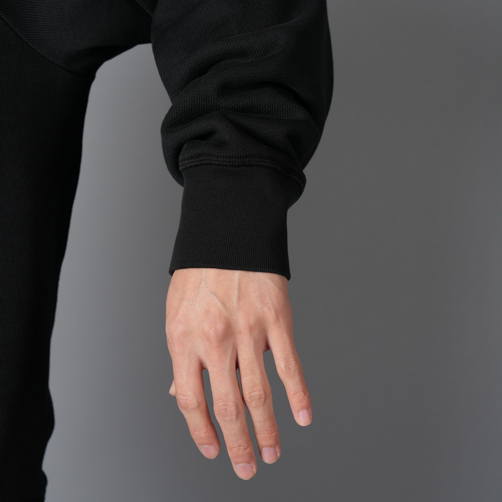 【残りわずか】6100028 / HEAVY ORGANIC COTTON FLEECE_S.I. GHOST / クルーネックスウェット・トレーナー (ブラック)