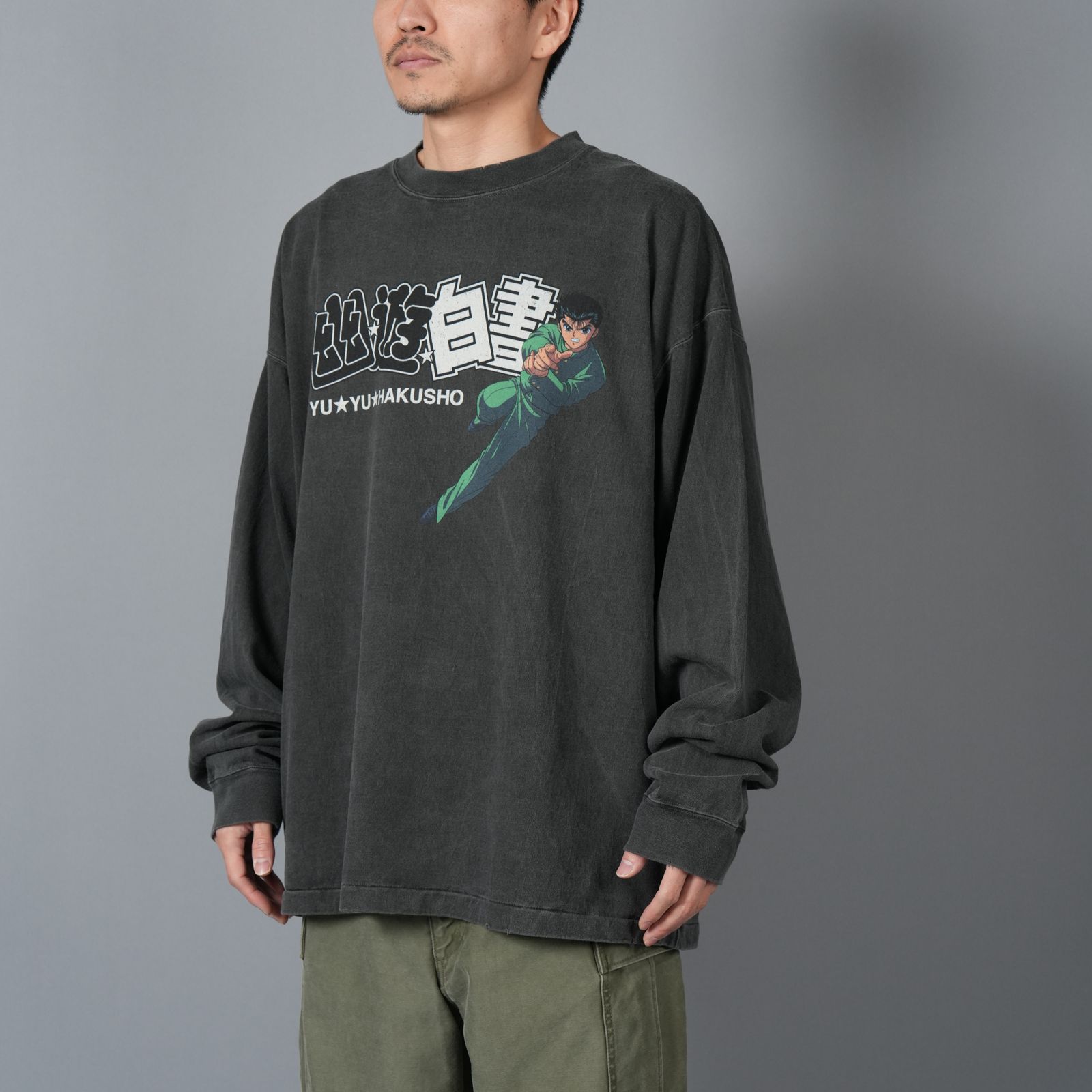 [幽遊白書]  TYUM24AM008 / L/S T-Shirt (YUSUKE/KUWABARA/HIEI /KURAMA)  / ロンT・カットソー (ブラック)