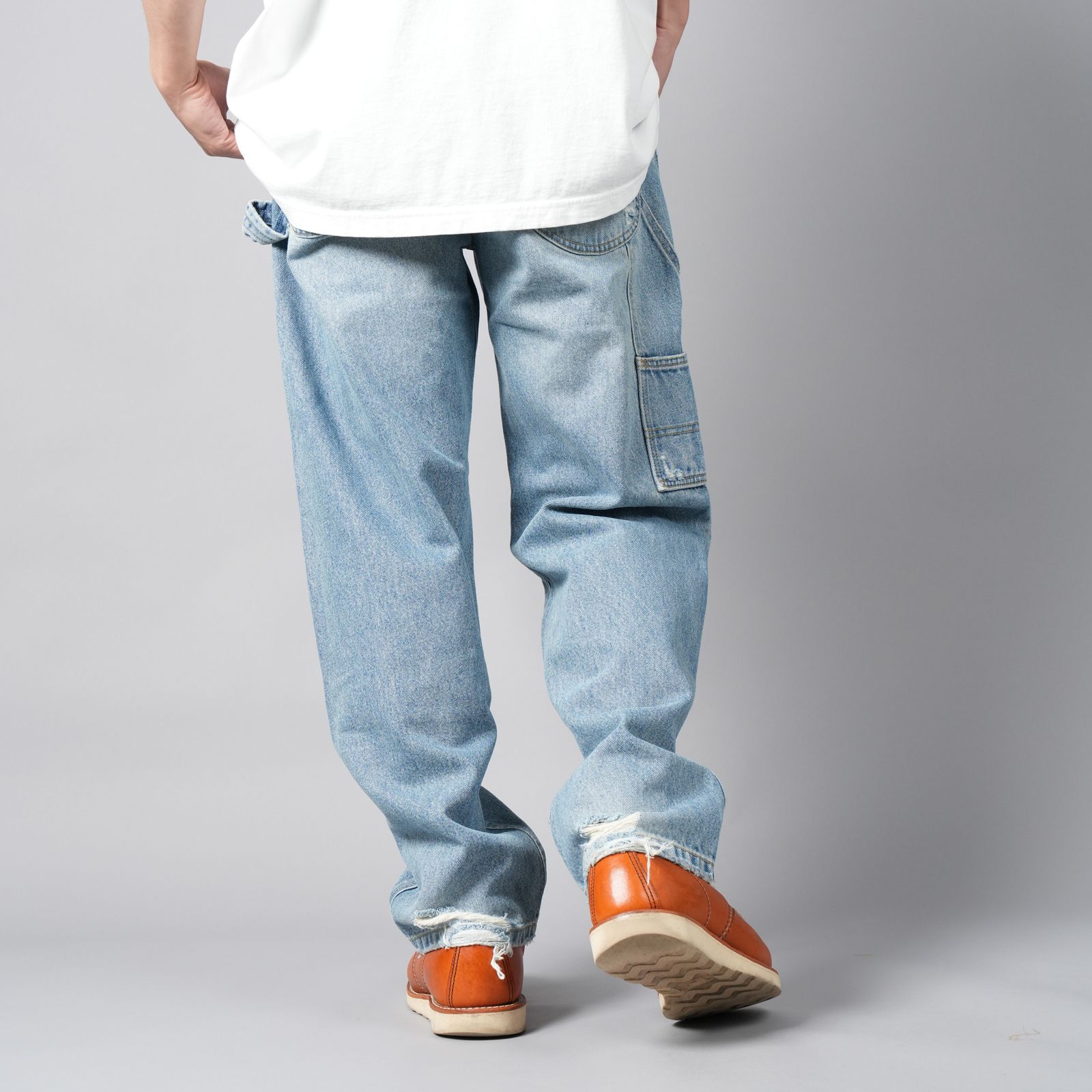 【ラスト1点】PLAIN DENIM PANTS / プレーン デニムパンツ / ダブルニー (インディゴ)