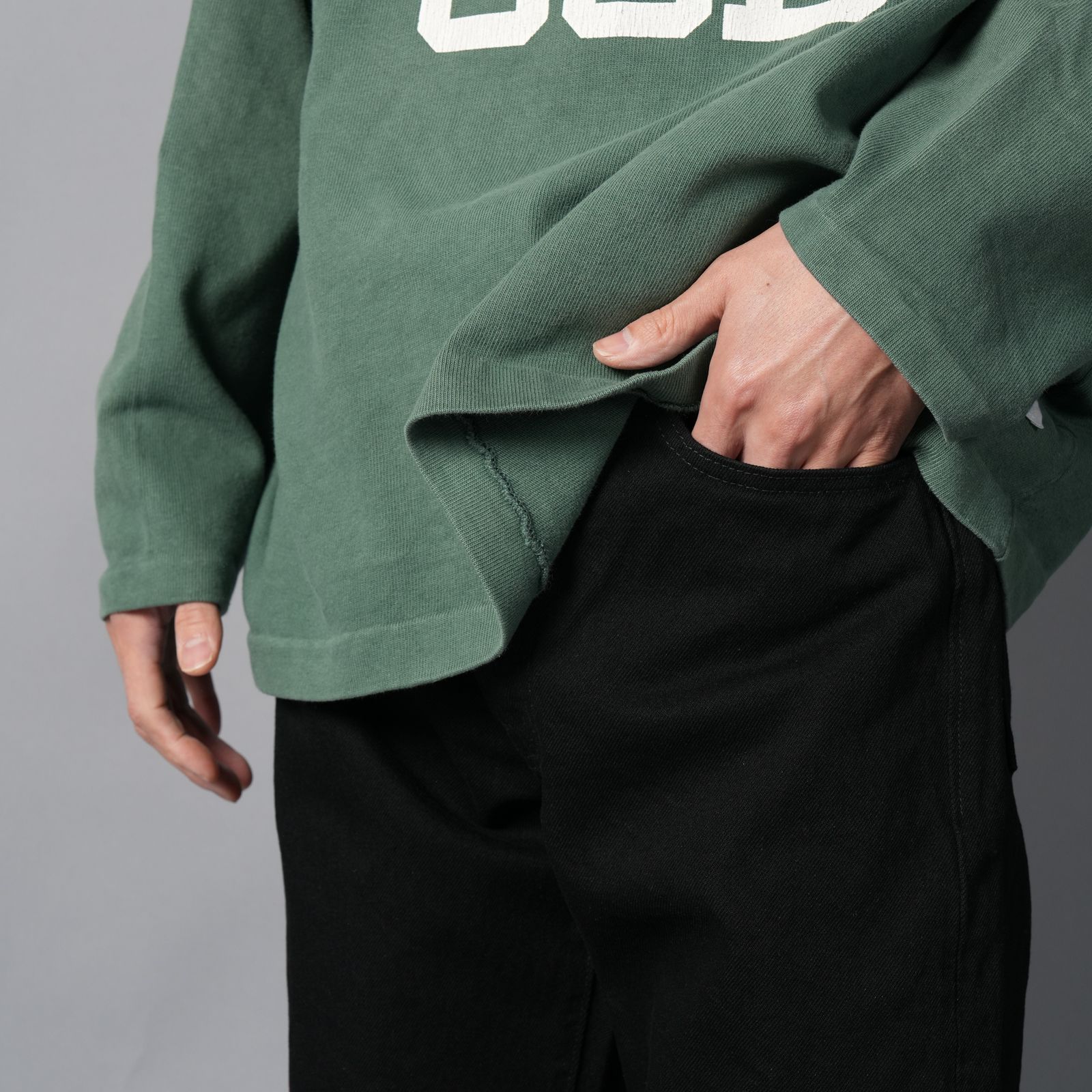 【残りわずか】SM-MK8-0000-077 / BLACK DENIM PANTS / STRAIGHT/ デニムパンツ (ブラック)