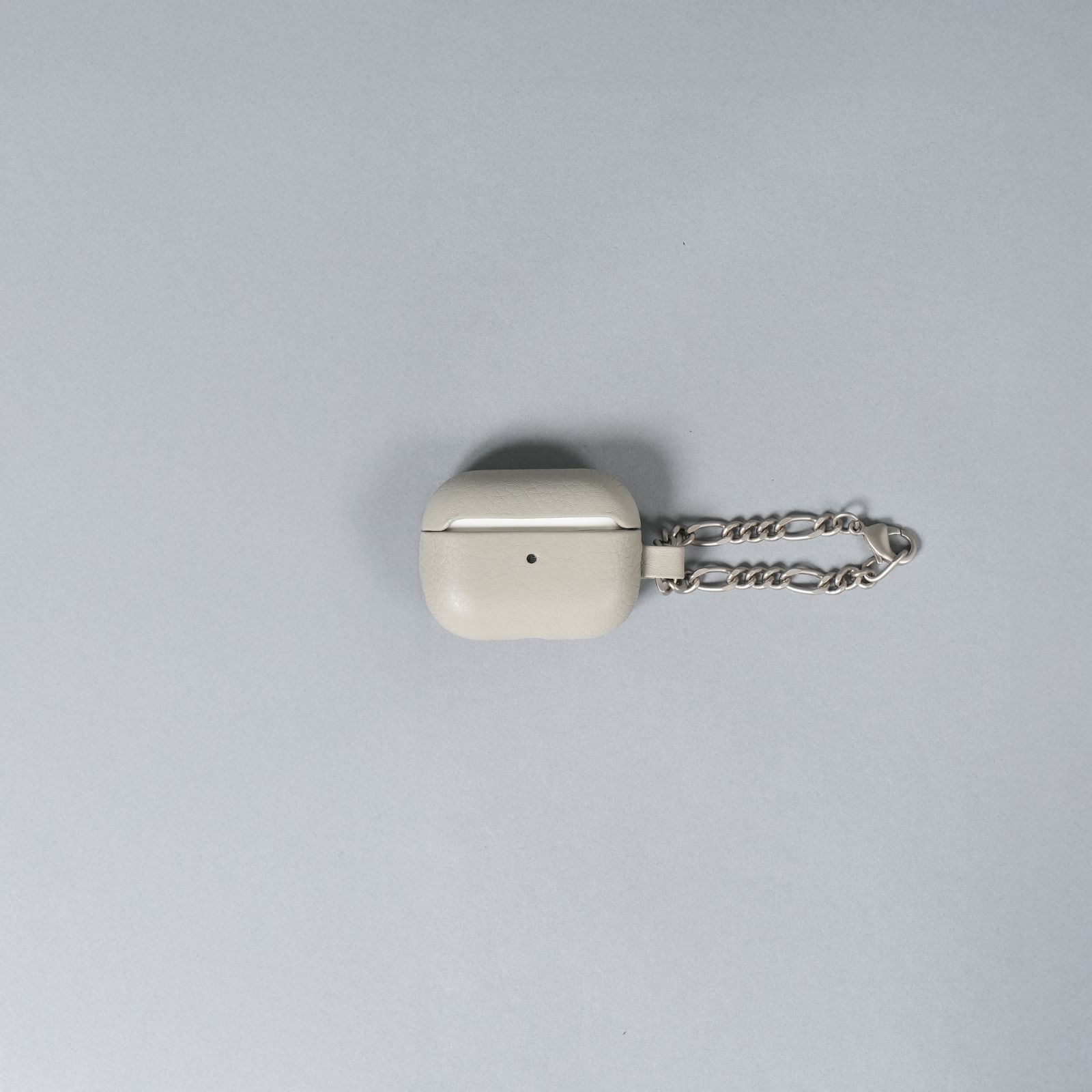 チェーン付レザーAirPods Proケース (ホワイトベージュ)