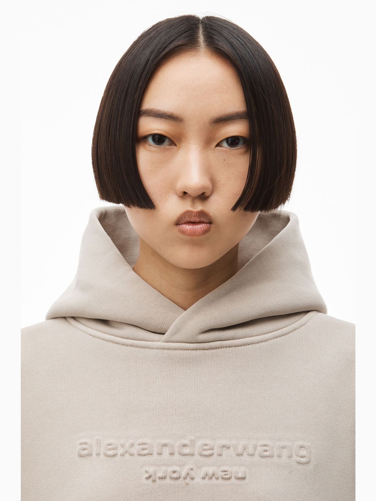 ALEXANDER WANG - 【ラスト1点】 SWEATSHIRT HOODIE WITH EMBOSSED