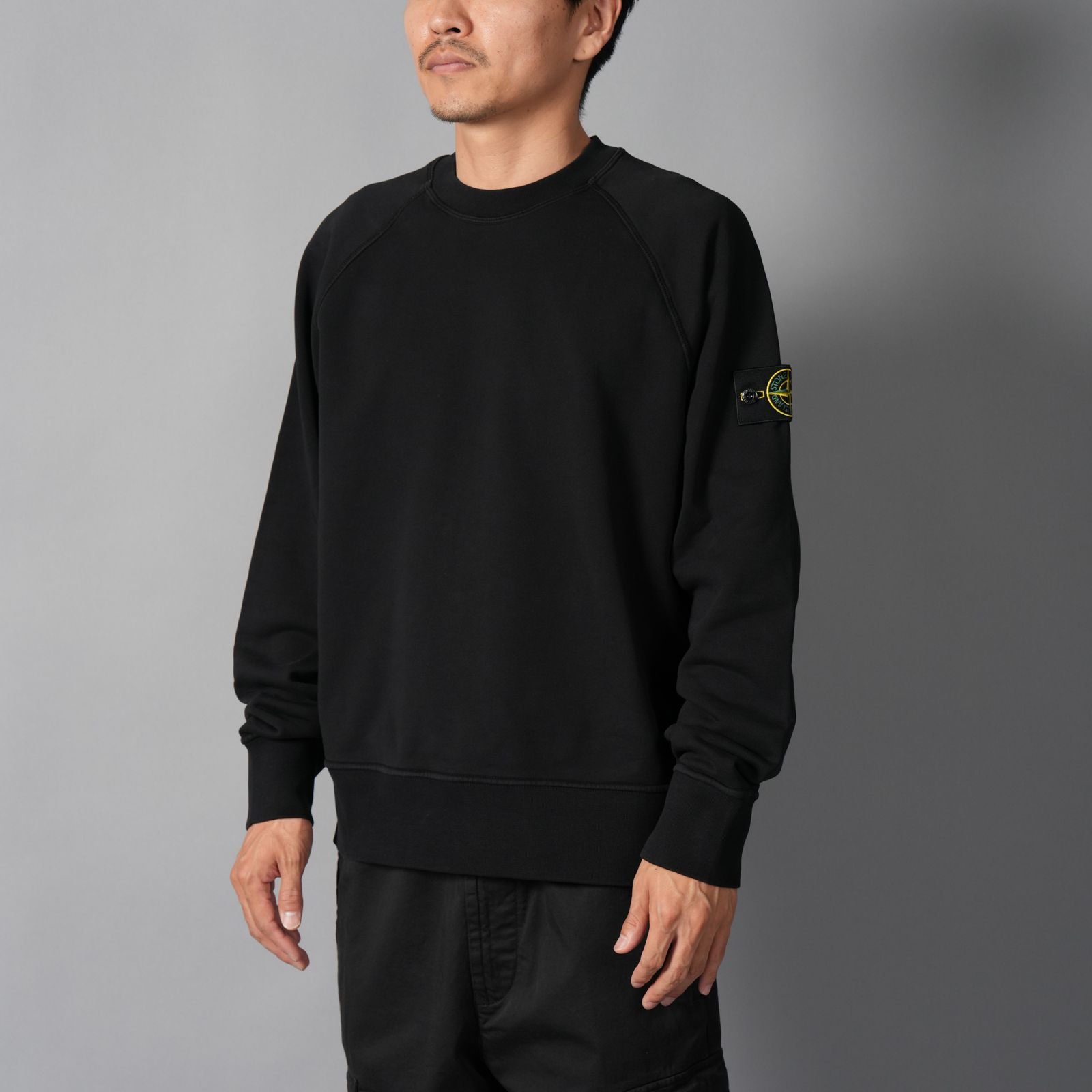 6100008 / ORGANIC COTTON FLEECE  / クルーネックスウェット  [オーバーフィット] (ブラック)