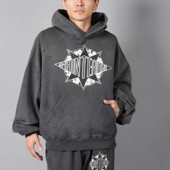 【ラスト1点】SM-YS1-0000-C46 / DT_HOODIE / ST TEARS / BLACK / フーディー・パーカー [オーバフィット・クロップド] (ブラック)