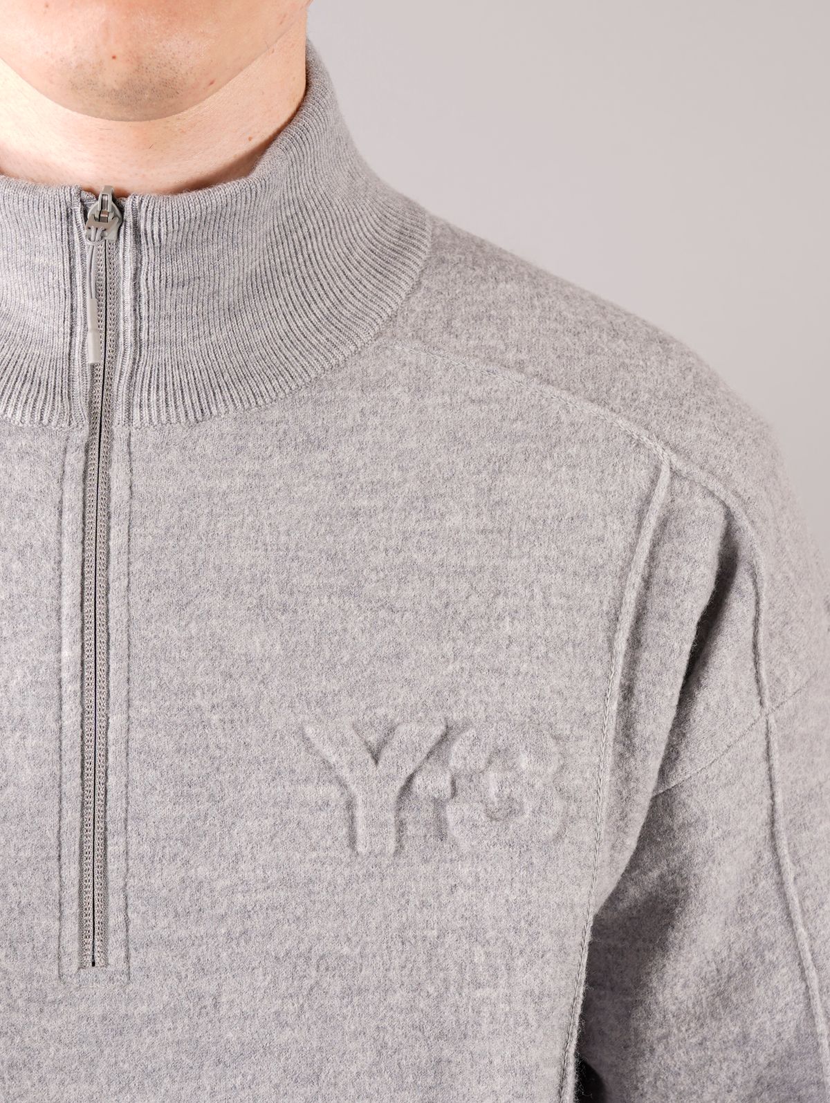 Y-3 - ラスト1点 / M CLASSIC MERINO BLEND HALF-ZIP ROLL