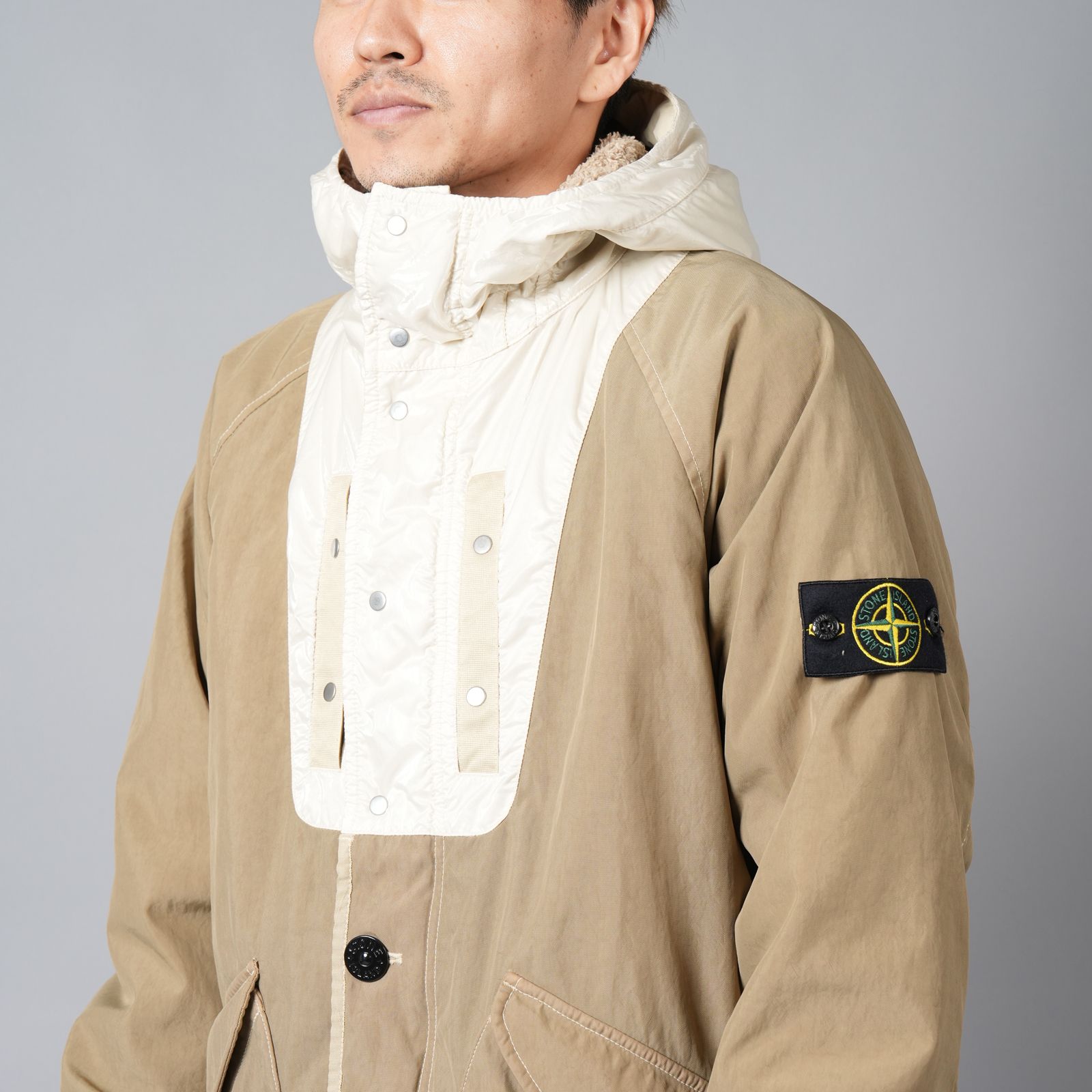 44021 / NYLON PANAMA WITH NEW SILK LIGHT GARMENT DYED / アウター  (ライトブラウン)
