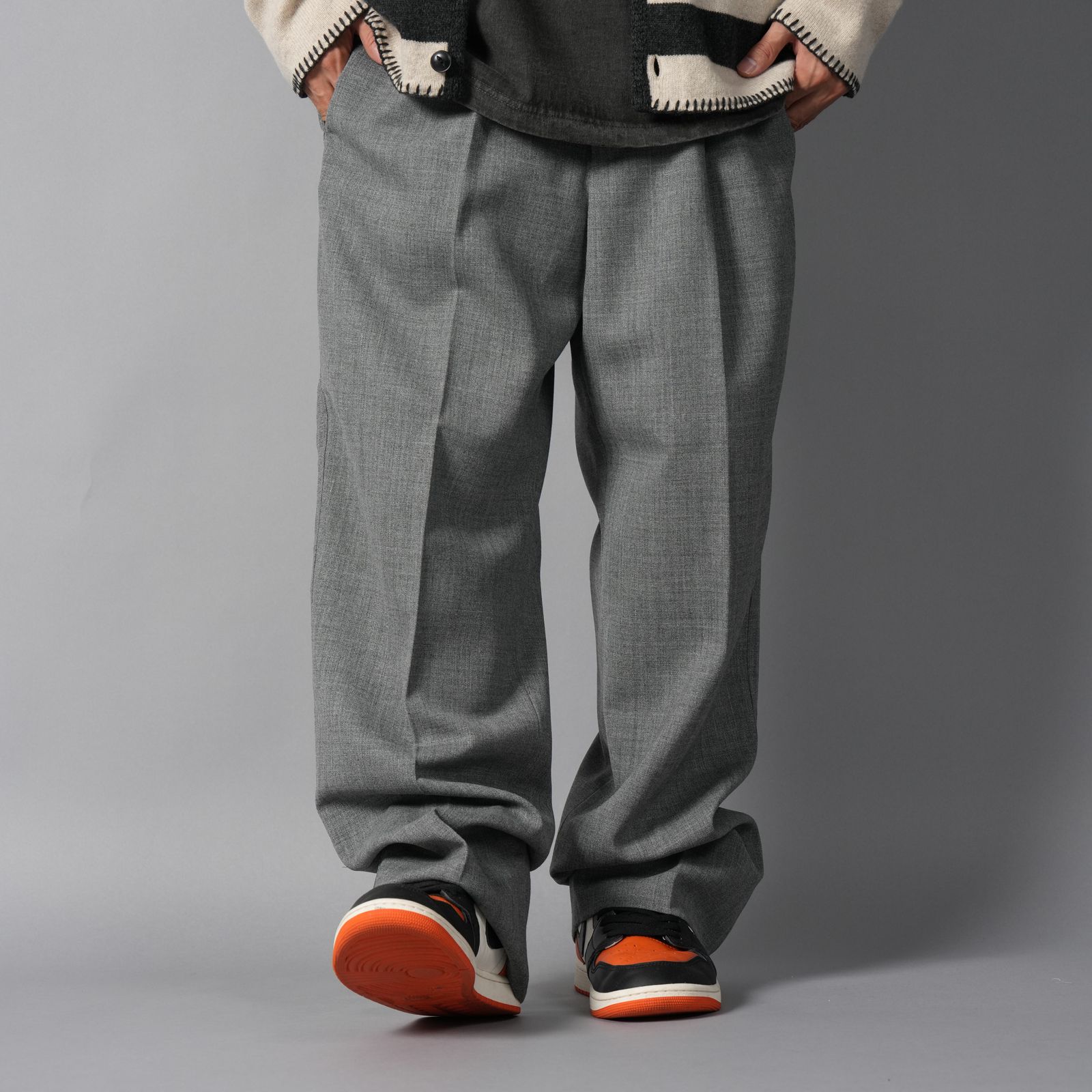 【ラスト1点】One Tuck Slacks / ワンタックスラックス (グレー)
