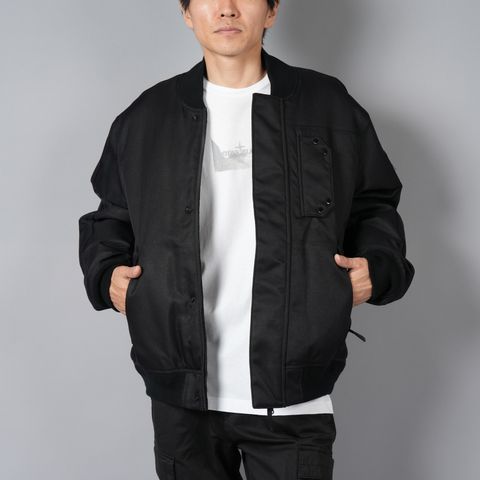 【ラスト1点】46536 /  Diagonal Nylon Down Bomber Jacket / ダイアゴナル ナイロン ダウン ボンバージャケット  (ブラック)