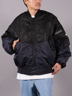 【ラスト1点】【限定】FACETASM x AVIREX PATCHED MA-1 JACKET / ファセッタズム x アヴィレックス パッチド MA-1 ジャケット [リバーシブル] (ブラック/ネイビー)