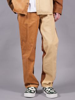 【ラスト1点】MARNI X CARHARTT WIP - BROWN COLOUR-BLOCK TROUSERS / パンツ  (ブラウン)
