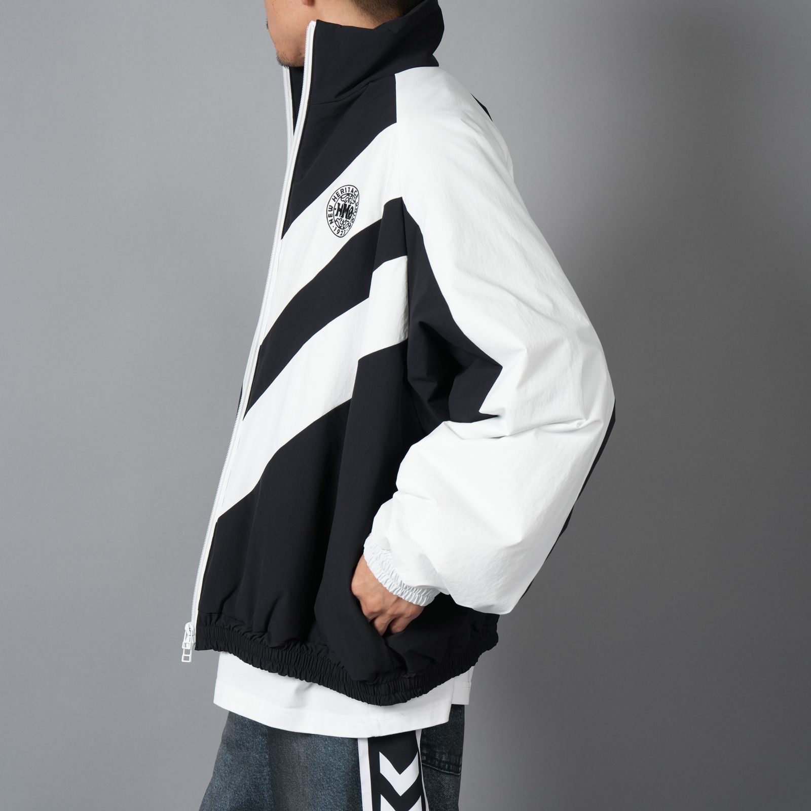 CORDURA CHEV PUFF JACKET / パフジャケット (ブラック/ホワイト)