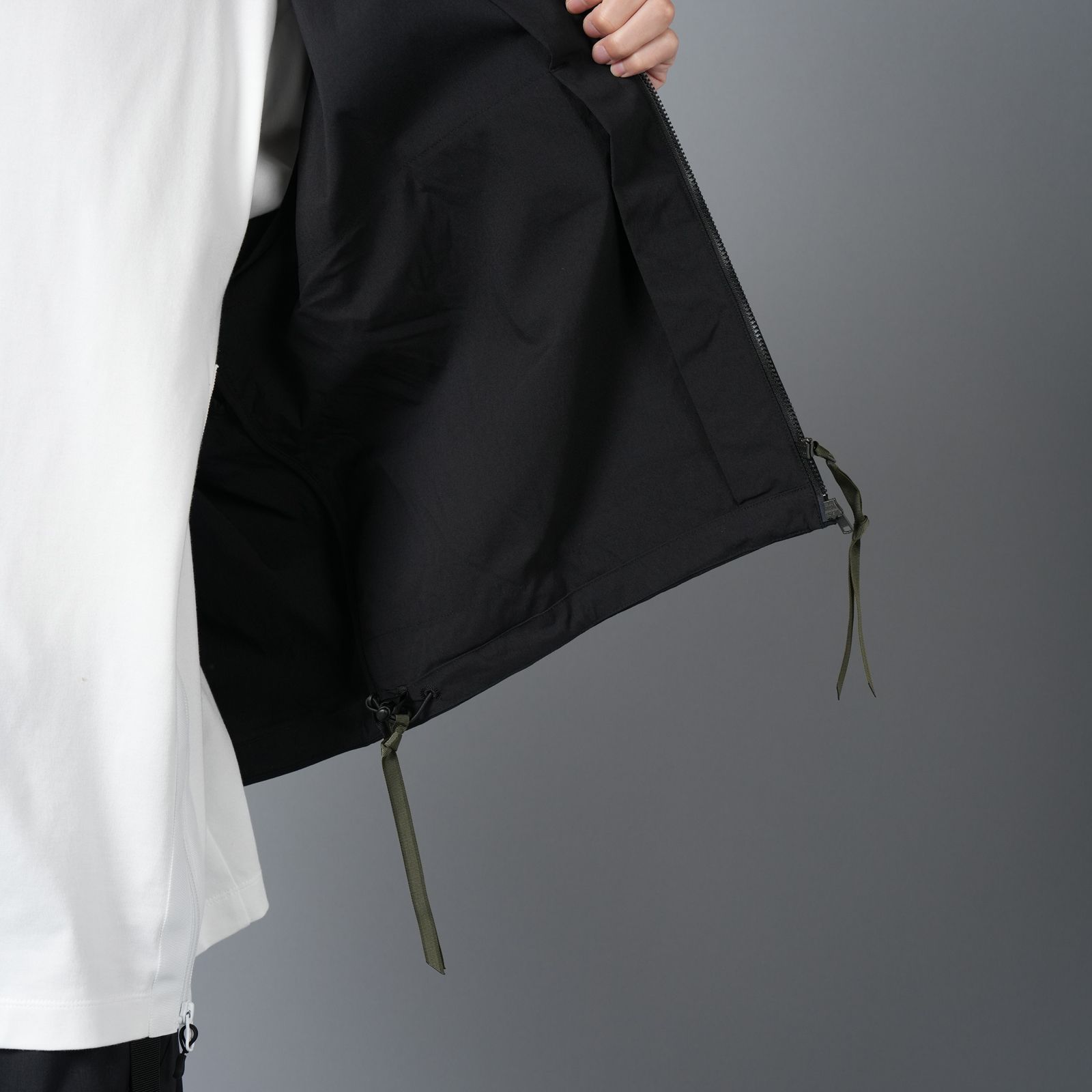 LA12-M / NYLON STRETCH SHIRT JACKET / ナイロンストレッチシャツジャケット [ストレートフィット] (ブラック)