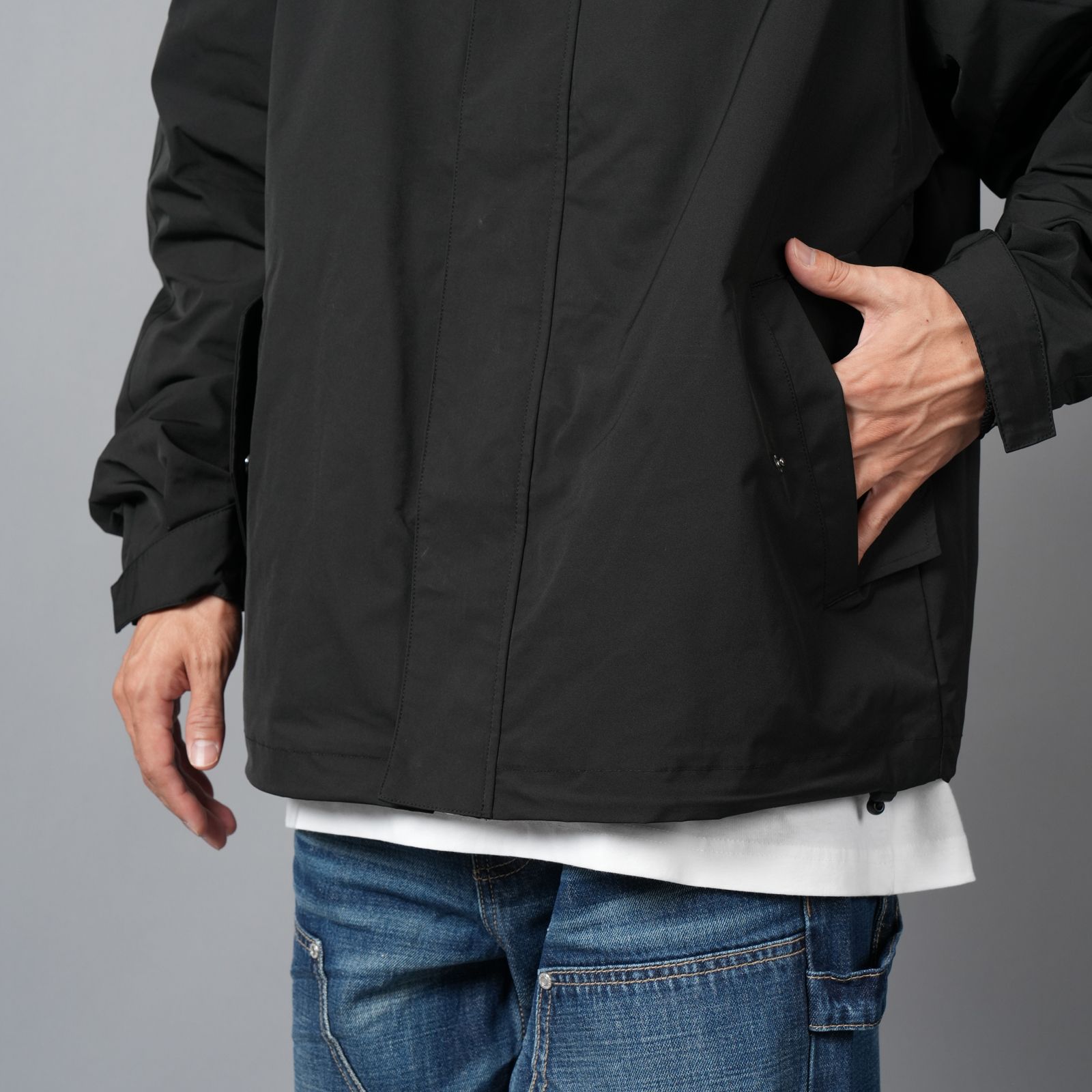 UTILITY RAIN JACKET / ユーティリティー レインジャケット  (ジェッドブラック)