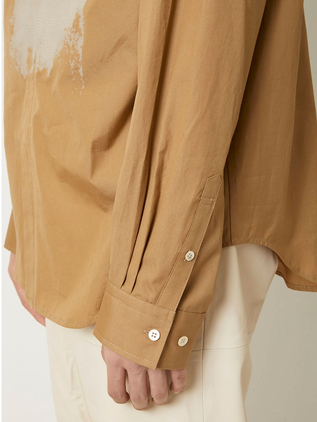 LEATHER BUZAM SHIRTS / レザー ブザムシャツ (長袖シャツ) / ベージュ