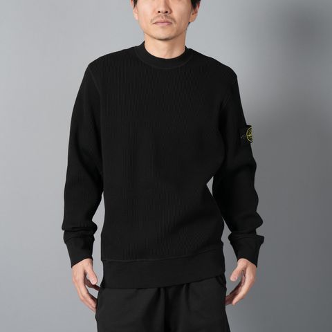 【残りわずか】6100008 / ORGANIC COTTON WAFFLE FLEECE / サーマル / スウェット  (ブラック)