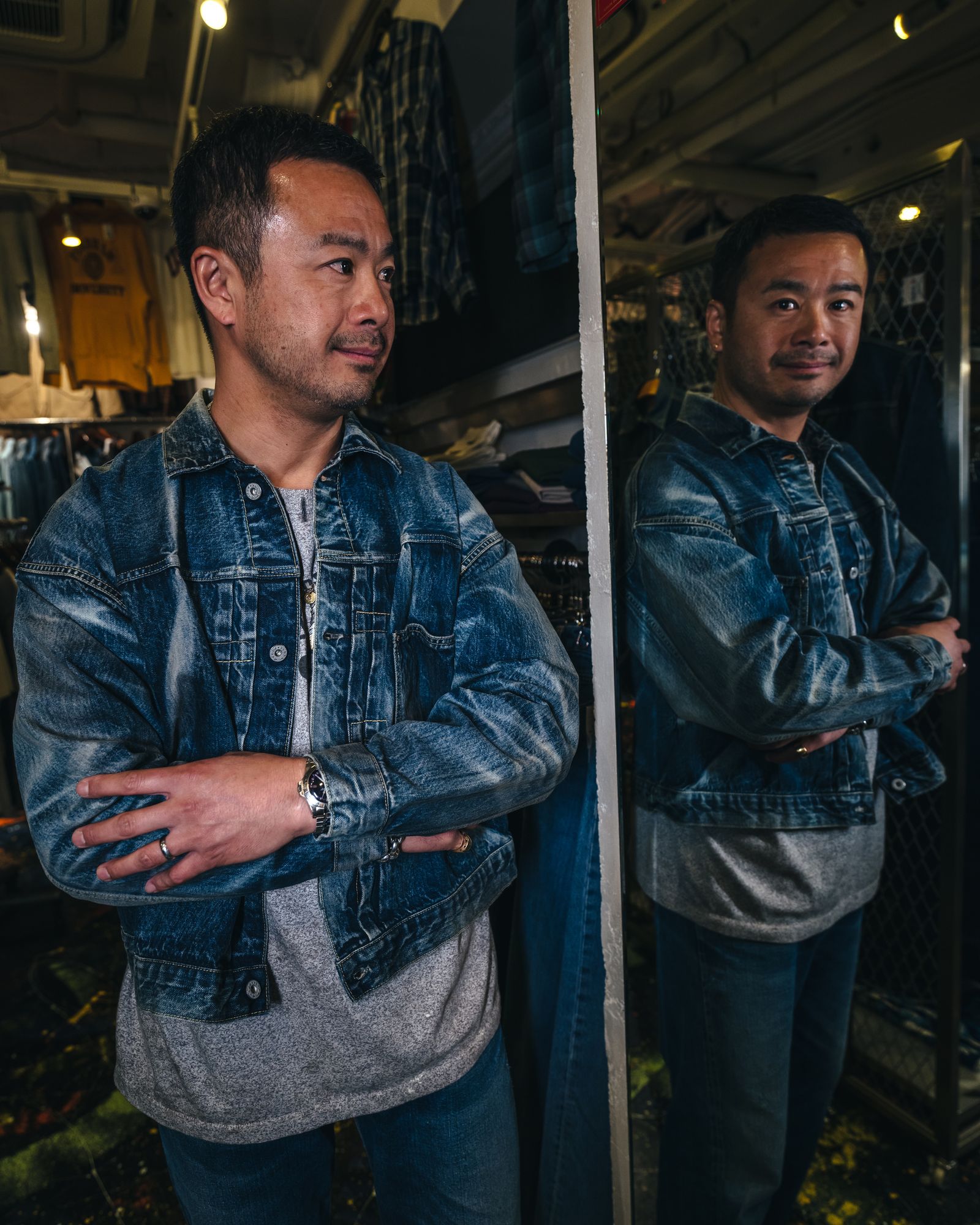 【ラスト1点】【コラボ】SM-HR8-0000-C39 / BJ_DENIM JACKET / DAMAGE / BLUE / デニムジャケット (ブルー)