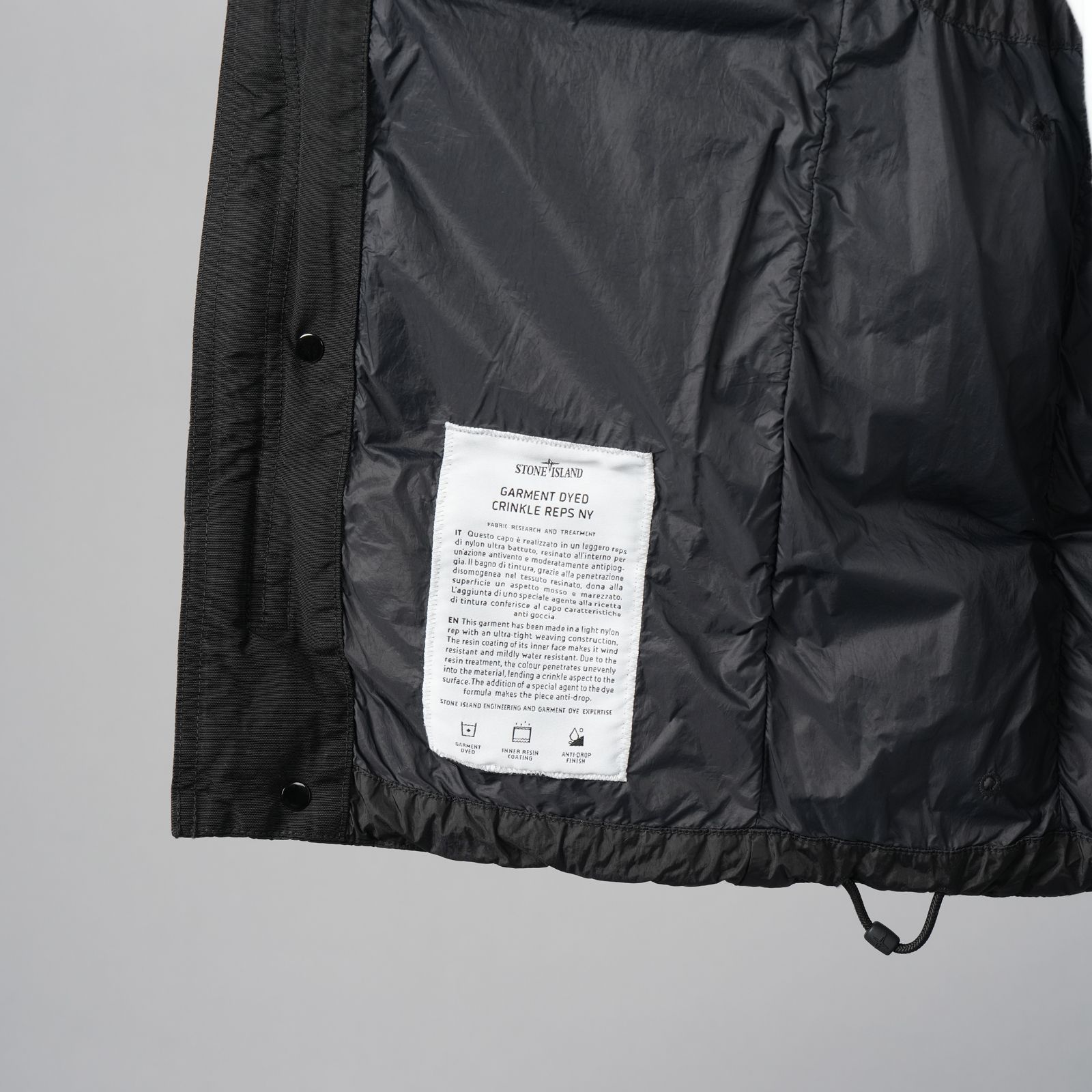 G100003 / CRINKLE REPS NY, RECYCLED NYLON / ダウンベスト[ガーメントダイ](ブラック)