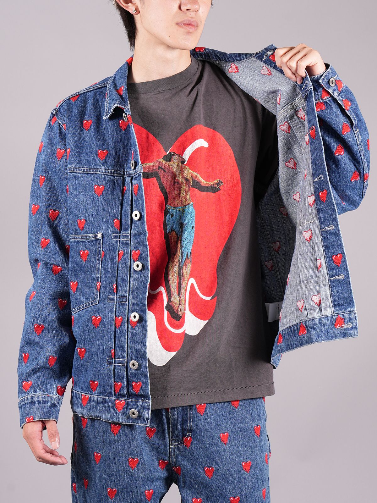 EU LOGO PATTERN DENIM JACKET  / デニムジャケット (インディゴ)
