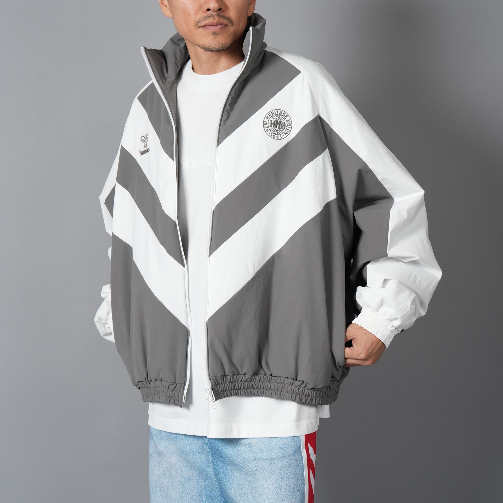 【ラスト1点】CORDURA CHEV PUFF JACKET / パフジャケット (グレー/ホワイト)