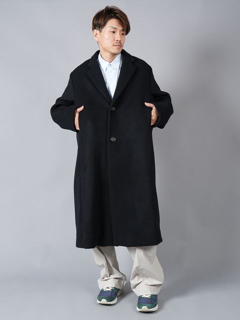 【ラスト1点】 TAILORED LONG COAT / テーラード ロングコート (ブラック)