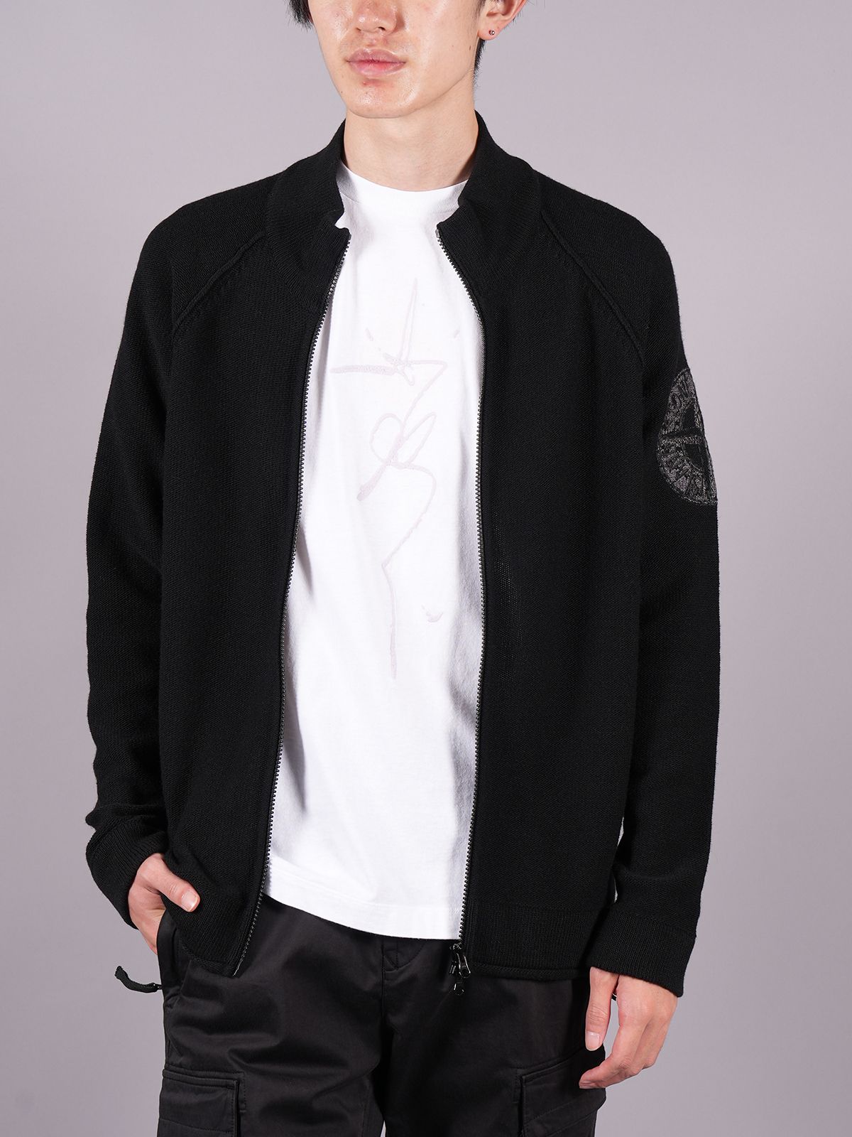 STONE ISLAND - 【ラスト1点】 Zip Knit Cardigan Lambs Wool / ジップ