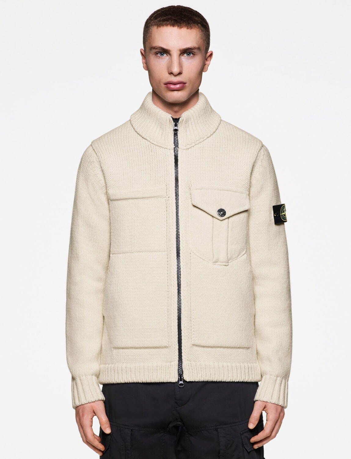 ジャケット・アウター Stone  Stand up Collar Jacket Men's STONE ISLAND Cotton / Cordura Pocket Stand Collar