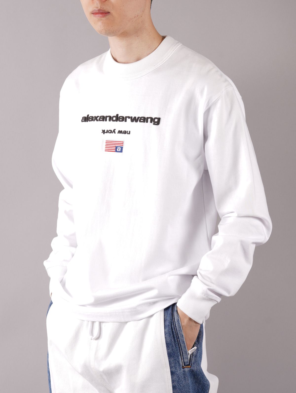 ラスト1点 / logo graphic long sleeve T-shirt / ロゴ グライフィック ロングスリーブ Tシャツ(ホワイト) -  XS