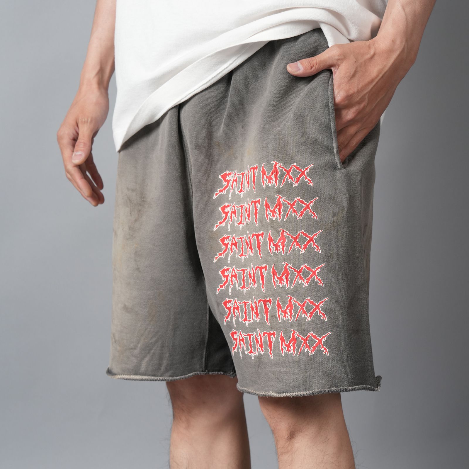 【ラスト1点】SM-MK8-0000-068 / SWEAT SHORTS / SAINT MXX / スウェットショーツ  (チャコール)