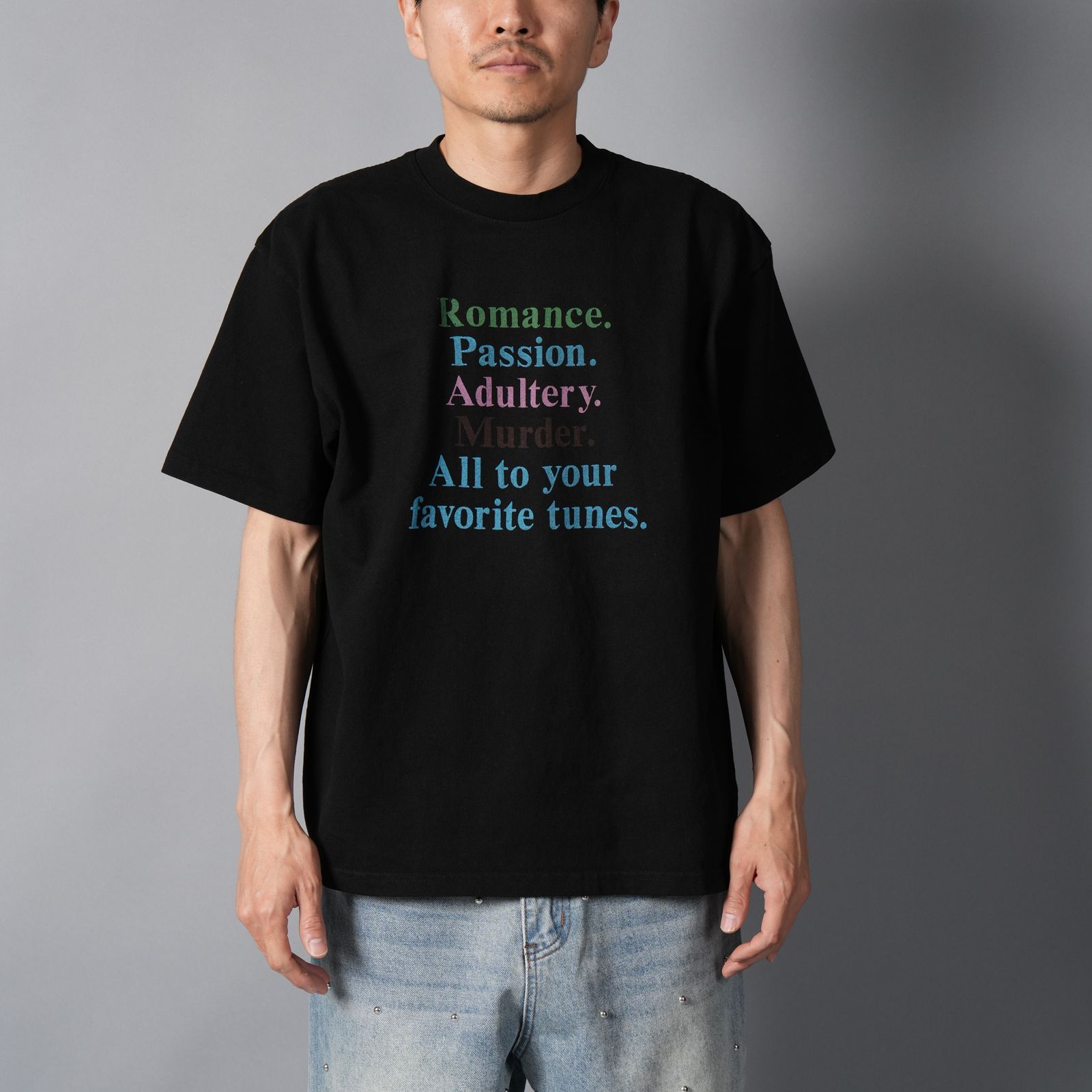 ROMANCE, tee / Tシャツ (ジェットブラック)