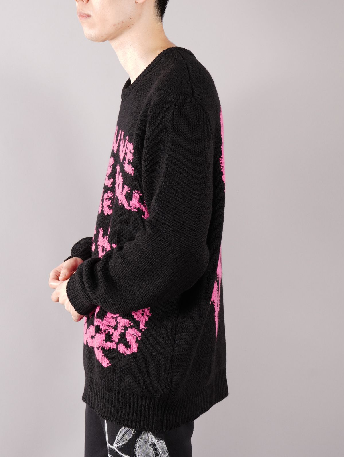 ラスト1点 / NOWLETS FUCK KNIT SWEATER / ナウレッツ ファック ニット セーター (ブラック)