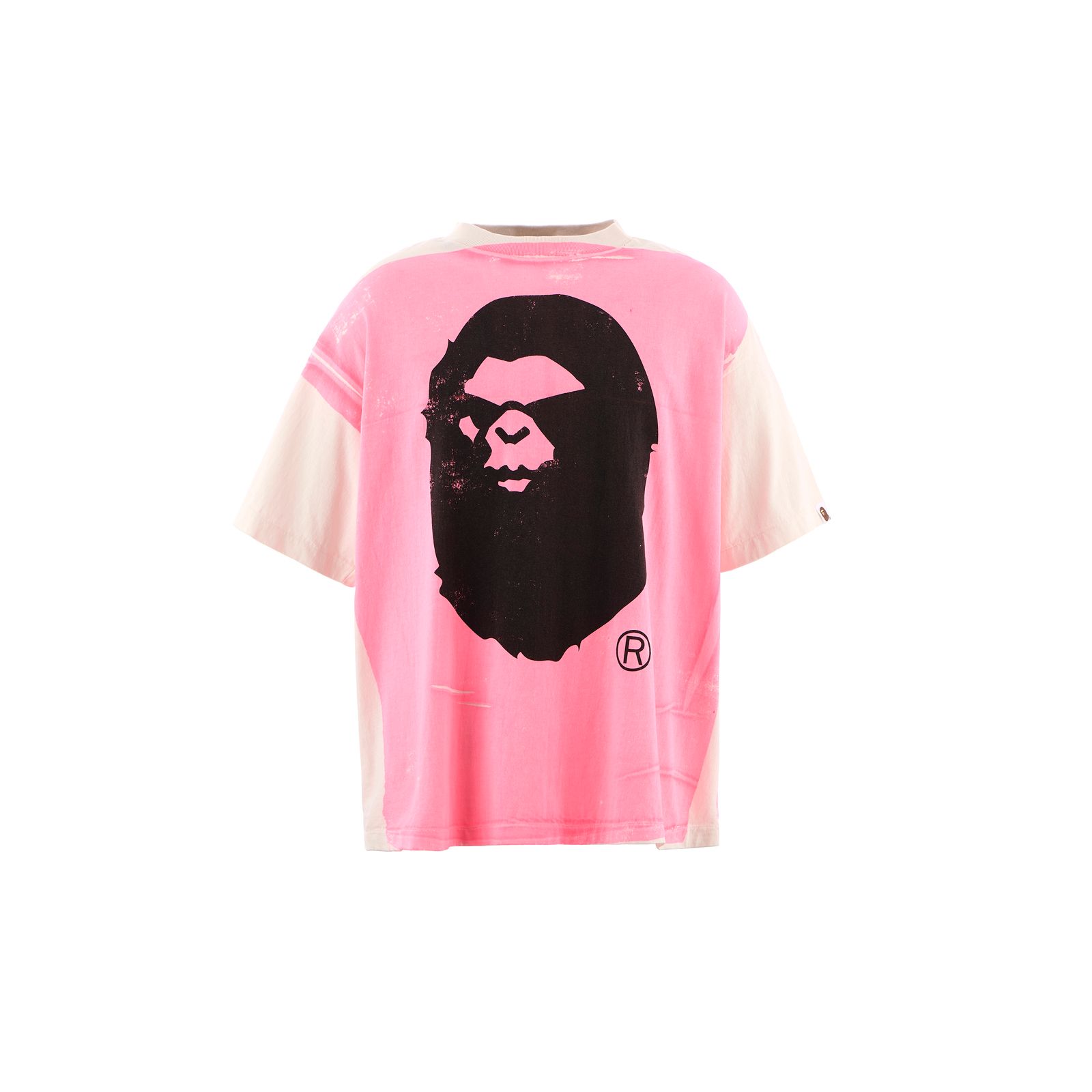 【残りわずか】【コラボ】SM-HR1-0000-C33 / BAPE_SS TEE / HANDPRINT / Tシャツ (ホワイト/ピンク)