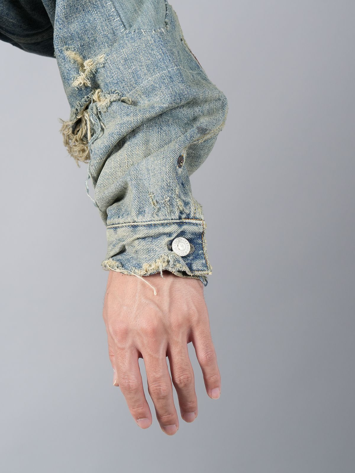 【残りわずか】【限定】SM-A23-0000-C17 / BJ_DENIM JKT / DAMAGE / デニムジャケット (ブルー)