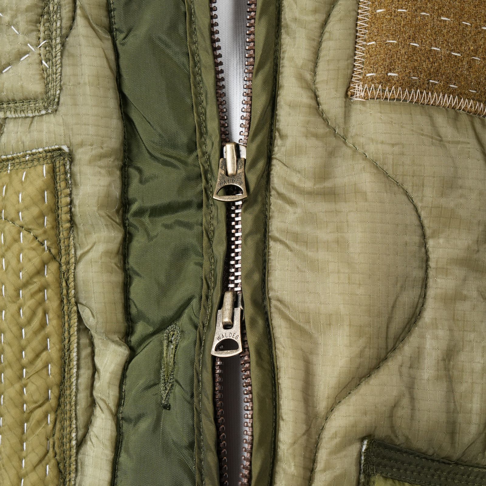 NO:1 / Rebuild U.S.ARMY M-65 Fishtail Parka Quilting Liner  / フィッシュテール パーカー キルティングライナー [古着リメイク](カーキ)