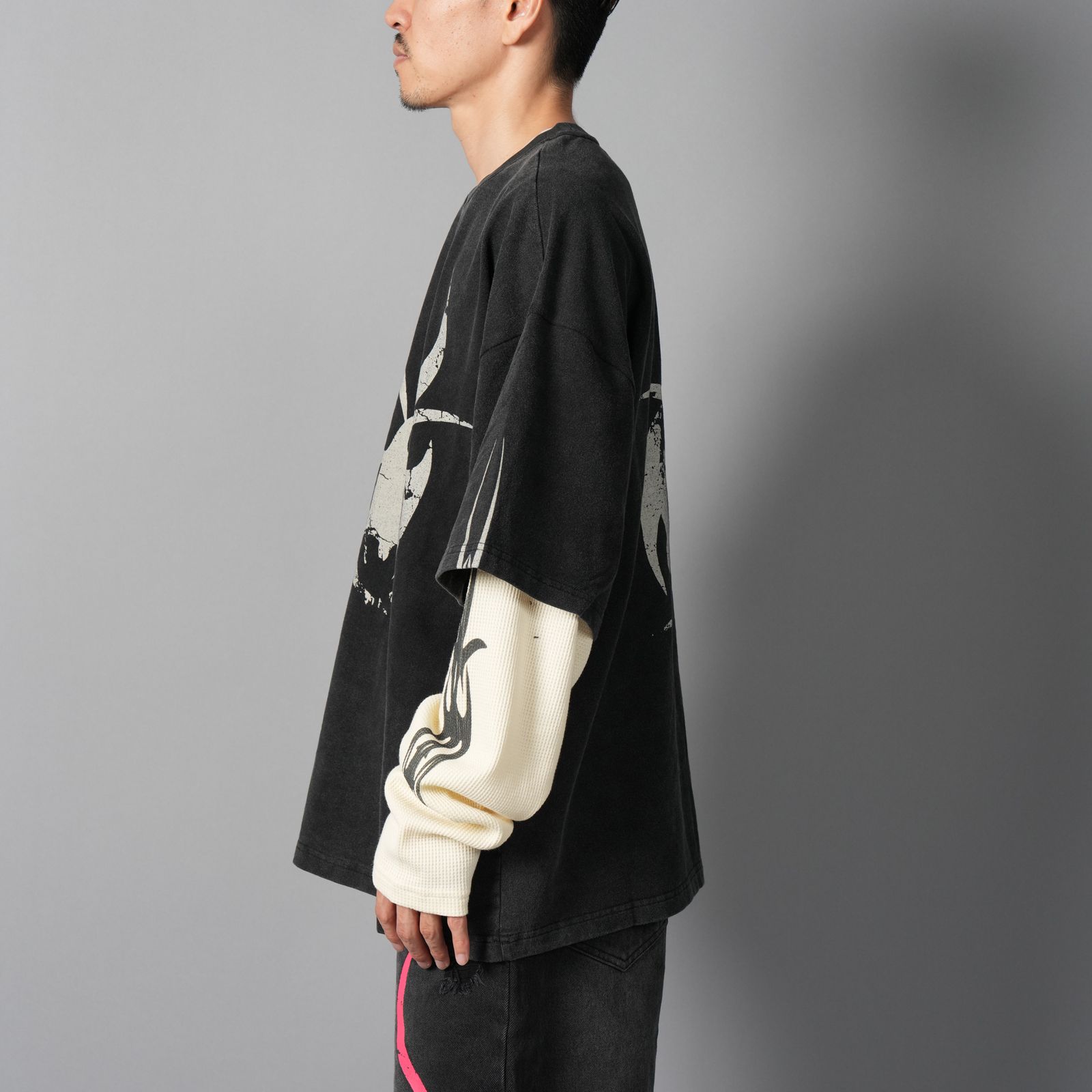 Roach Layered Longsleeve / ローチ レイヤード ロングスリーブ (クリーム/ブラック)