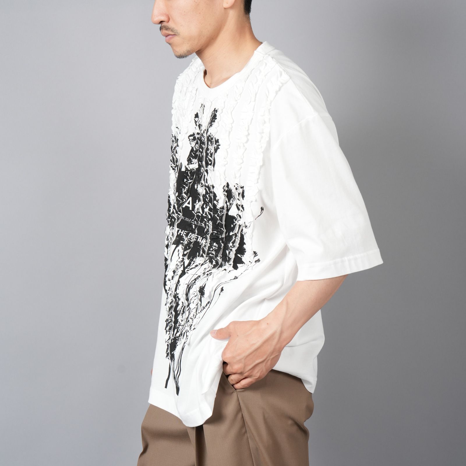 TAAKK - 【ラスト1点】RUFFLE PRINT JERSEY / ラッフルプリント