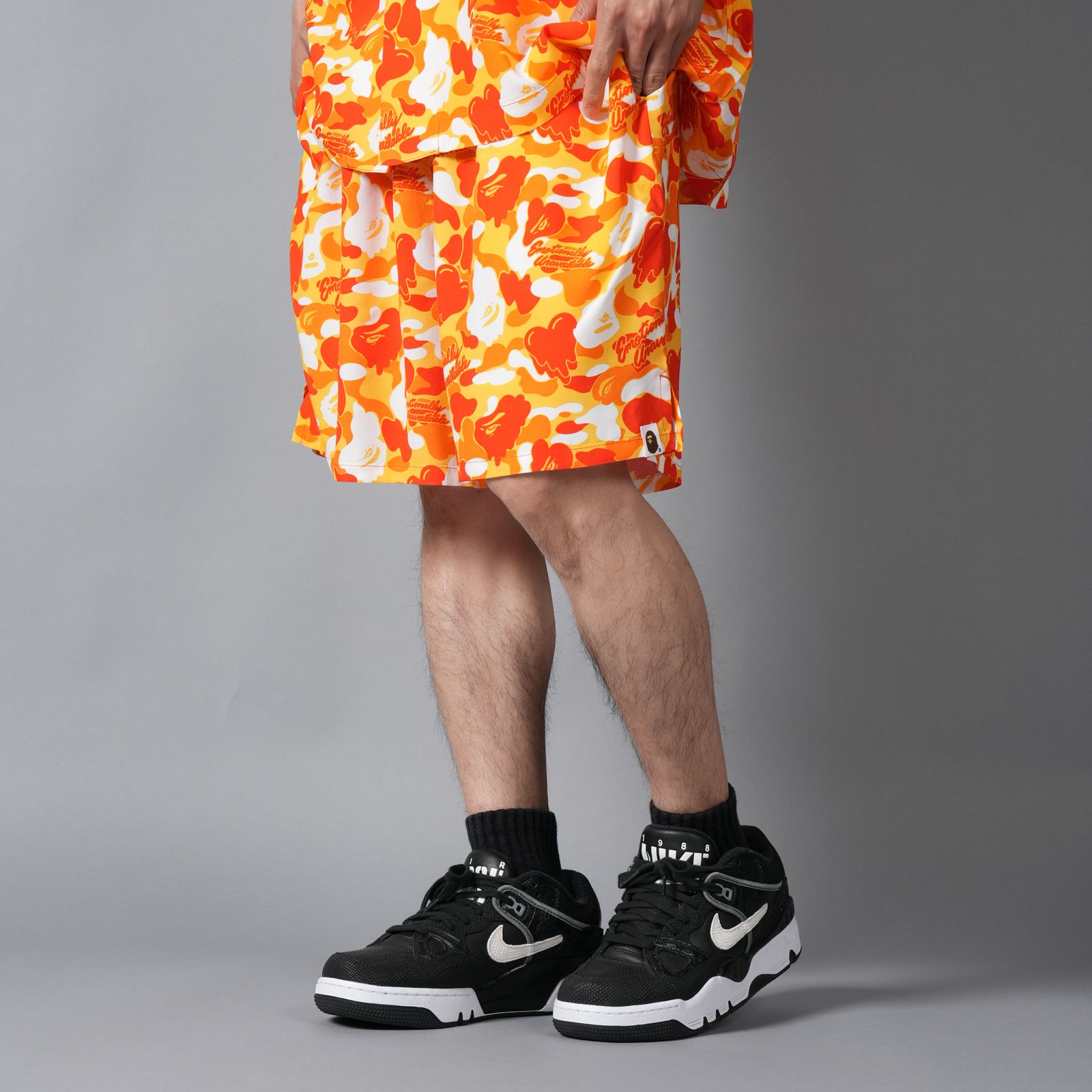 【コラボ】EU-MK8-0000-C04 / EU APE ALOHA SHORTS / ORANGE / ショーツ (オレンジ)