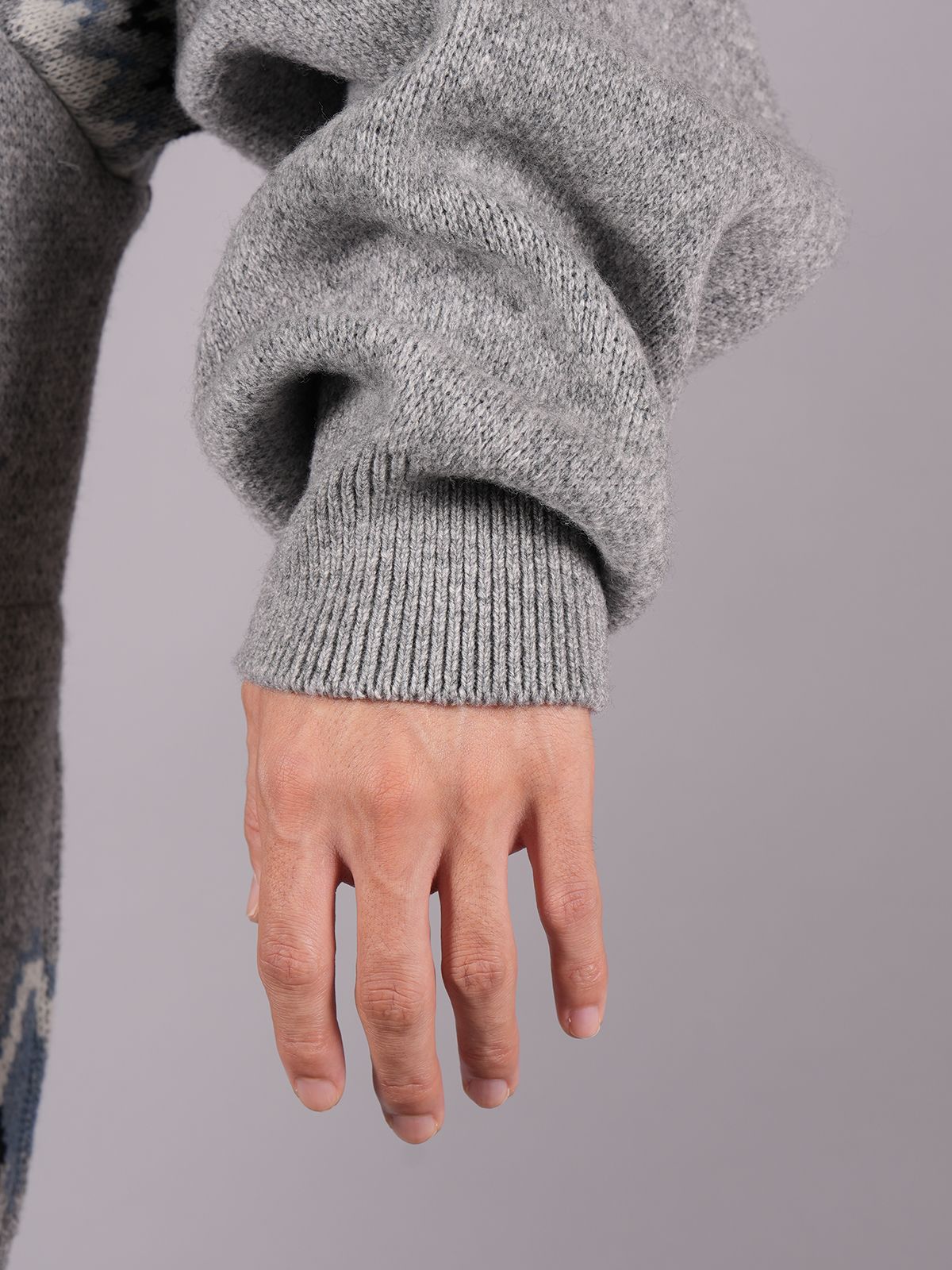 【ラスト1点】DECONSTRUCTED MORDIC KNIT / コンストラクテッド モルディック ニット (グレー/ブルー)