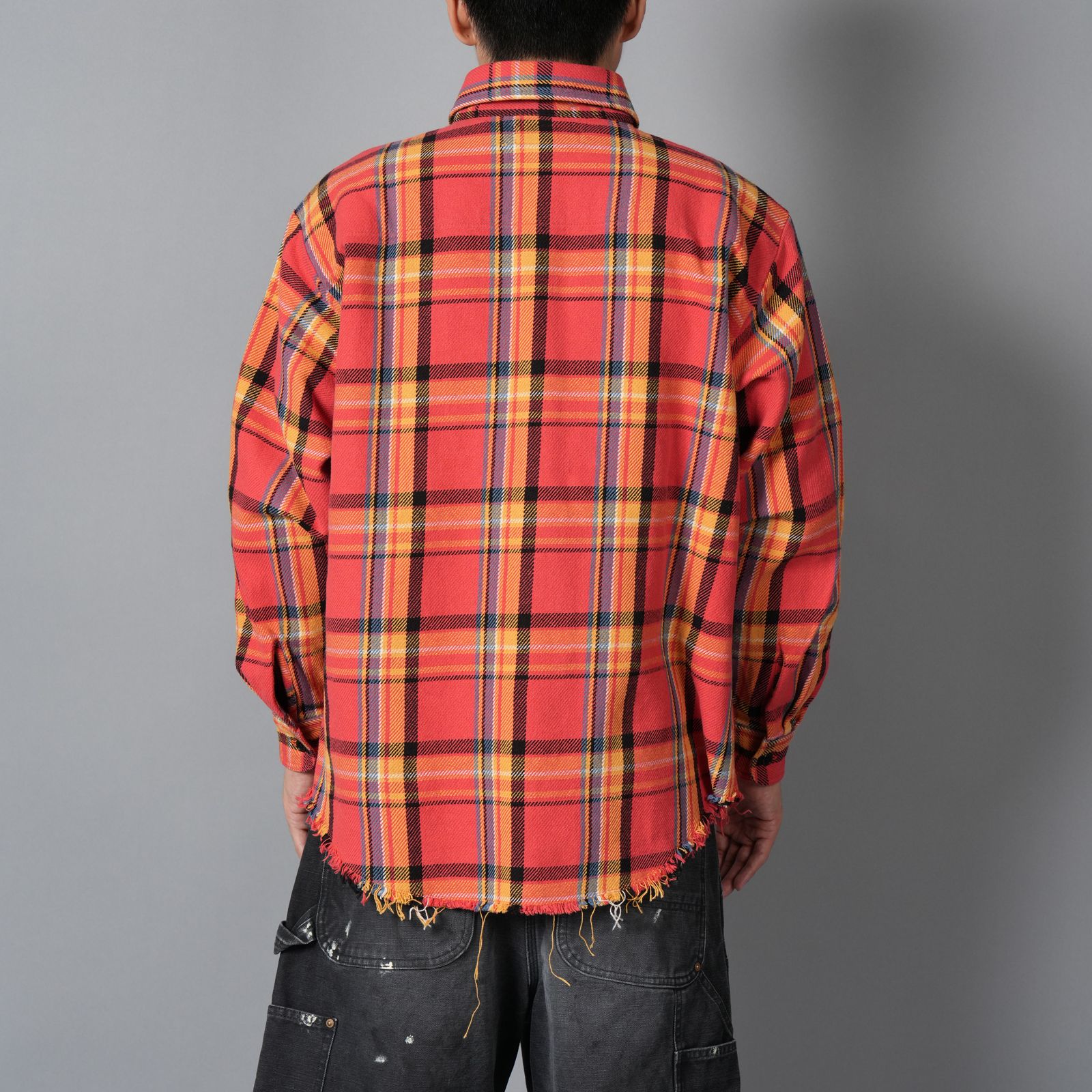 DAMAGED FLANNEL SHIRTS / ネルシャツ (オレンジ)